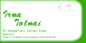 irma tolnai business card